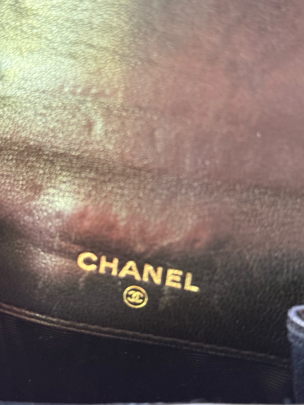 Chanel Black Small Black Wallet Includes Black Card & Box w/Unbranded Gold Chain - Picture 13 of 16